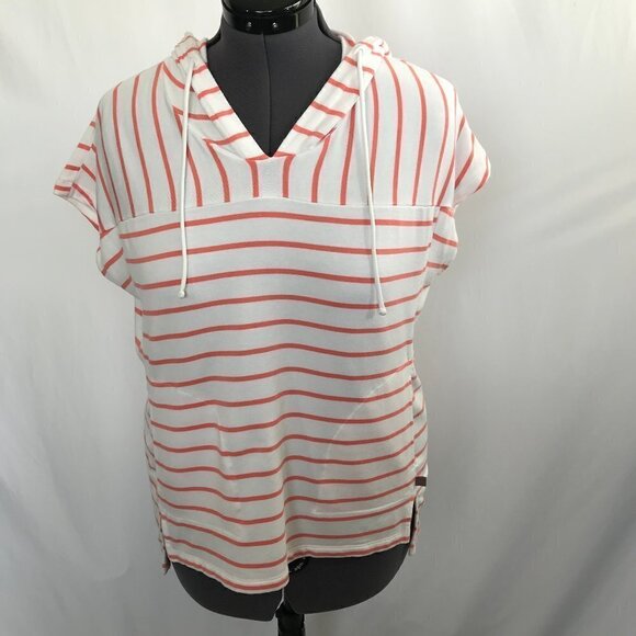 Talbots Coral  & White Stripe Swimsuit Cover Up - Picture 1 of 12